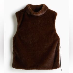 H&M brown Faux Fur Vest- great condition